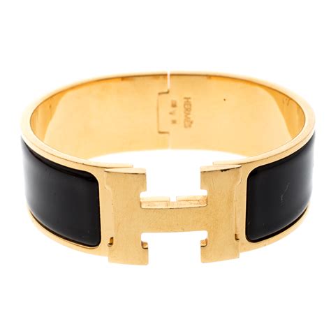 hermes bracelet gold and black